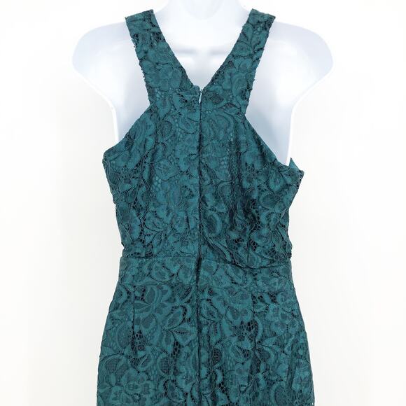 Sam Edelman Womens Lace Sheath Dress 6 Teal Green Midi Sleeveless NWT - Picture 8 of 13